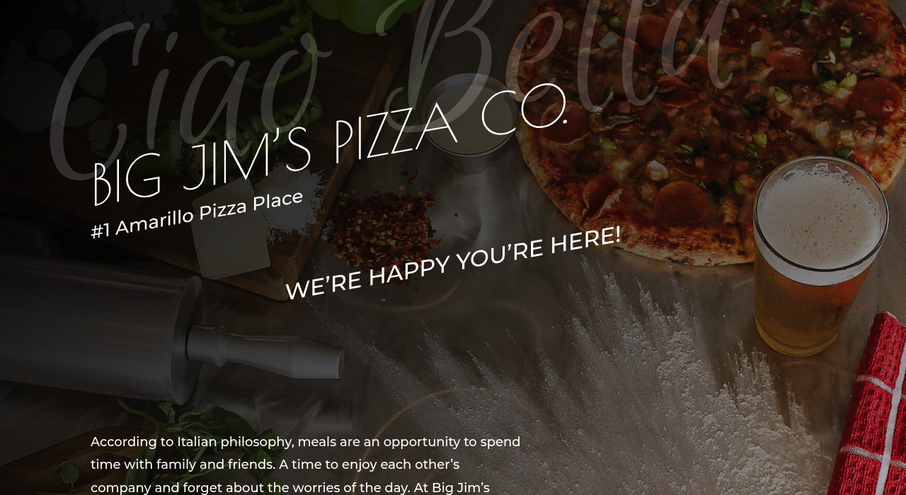 Big Jim's Pizza Co. — menu section