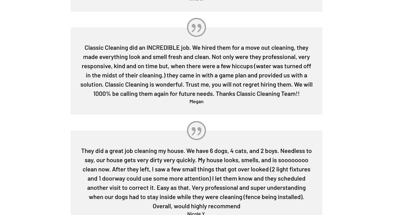 Classic Cleaning — lower page section