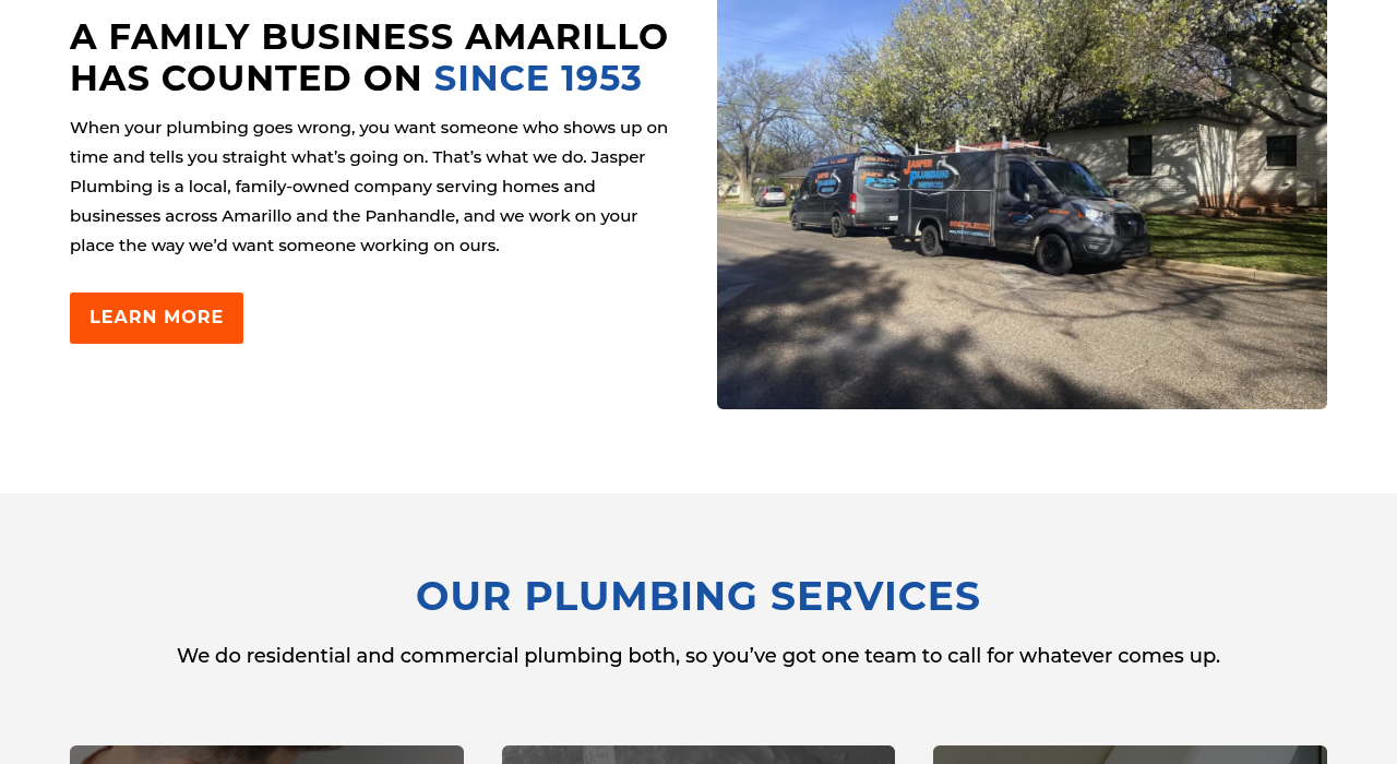 Jasper Plumbing — services section