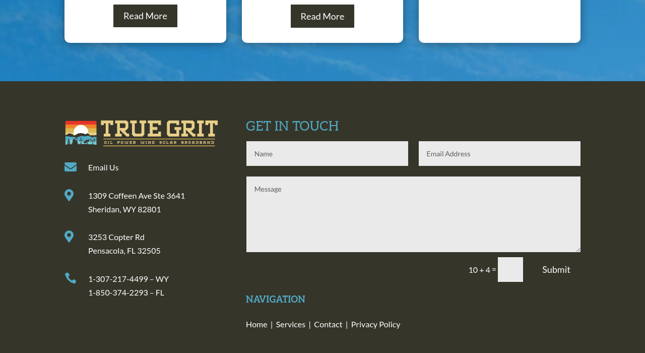 True Grit Industries — lower page section