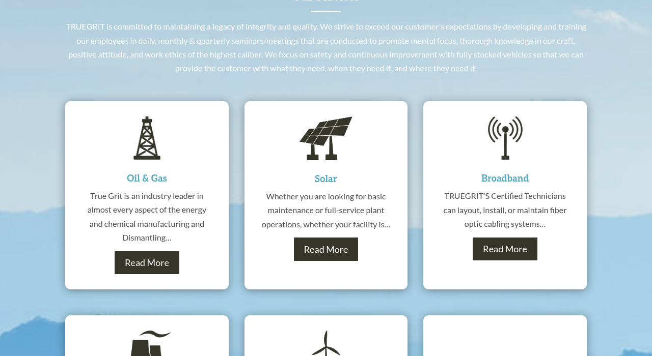 True Grit Industries — services section
