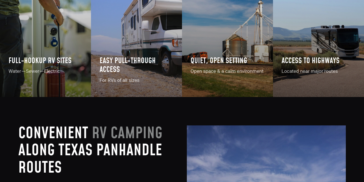 West TX Mustang RV Park — page section